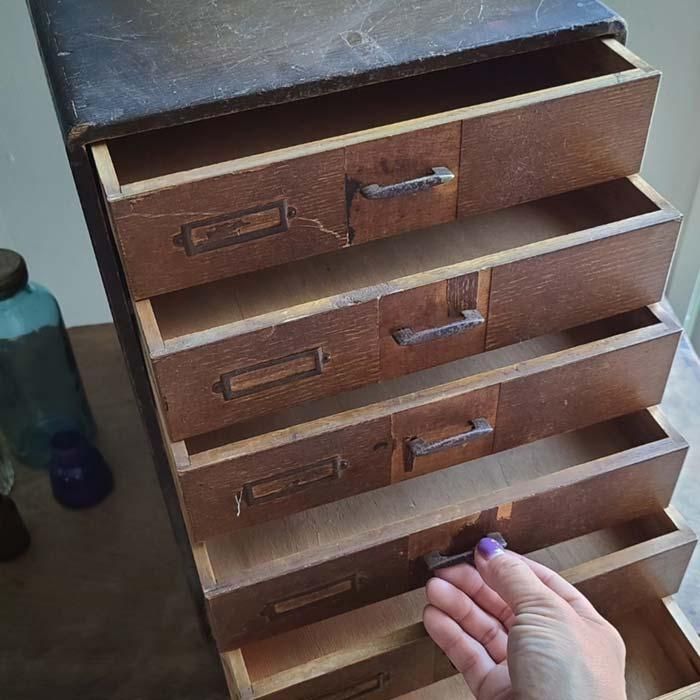古家具・古道具・木製・小引き出し・昭和レトロ家具・7段 | 旅