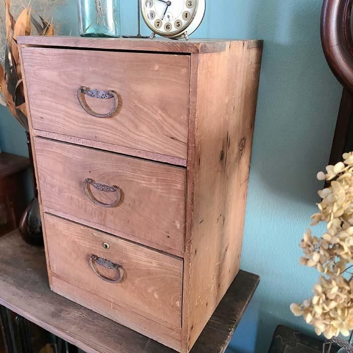 古家具・古道具・小引き出し・昭和レトロ・3段・大きめ | 旅する 古家具・古道具・小引き出し・昭和レトロ・3段・大きめ | 旅する