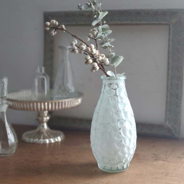 スモークホワイト・ガラスフラワーベース・花瓶 サブイメージ