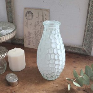 スモークホワイト・ガラスフラワーベース・花瓶