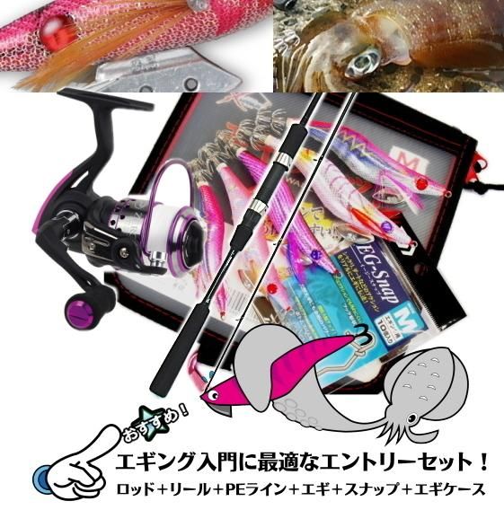 厳選 エギング セット2 ロッド リール エギ他 釣場に直行 9点セット Sale10