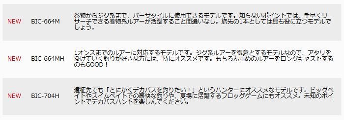 メジャークラフト ベンケイ BIC-704H (4ピース ベイトモデル メジャークラフト ベンケイ BIC-704H (4ピース ベイトモデル