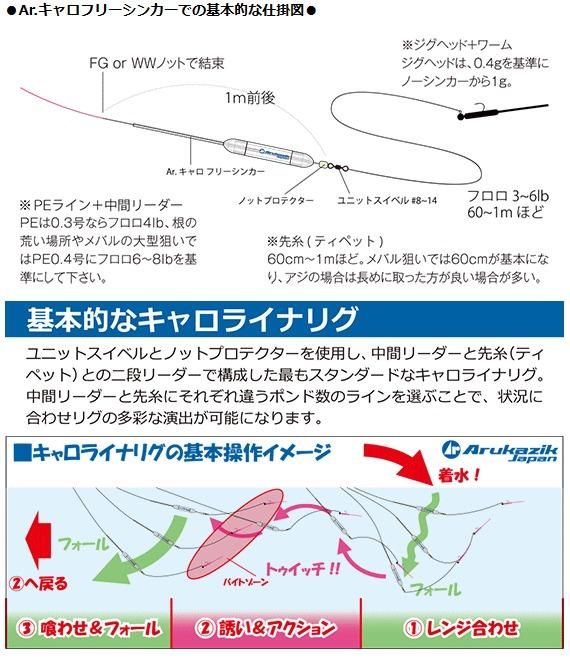 アルカジックジャパン Ar キャロ フリーシンカー ベーシック スターターセット 4 6g シンキング メール便可