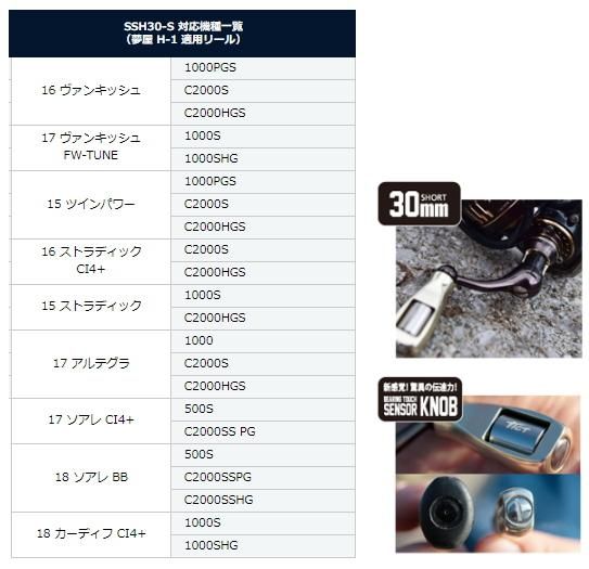 ティクト (TICT) SSH30-S ショートハンドル for SHIMANO