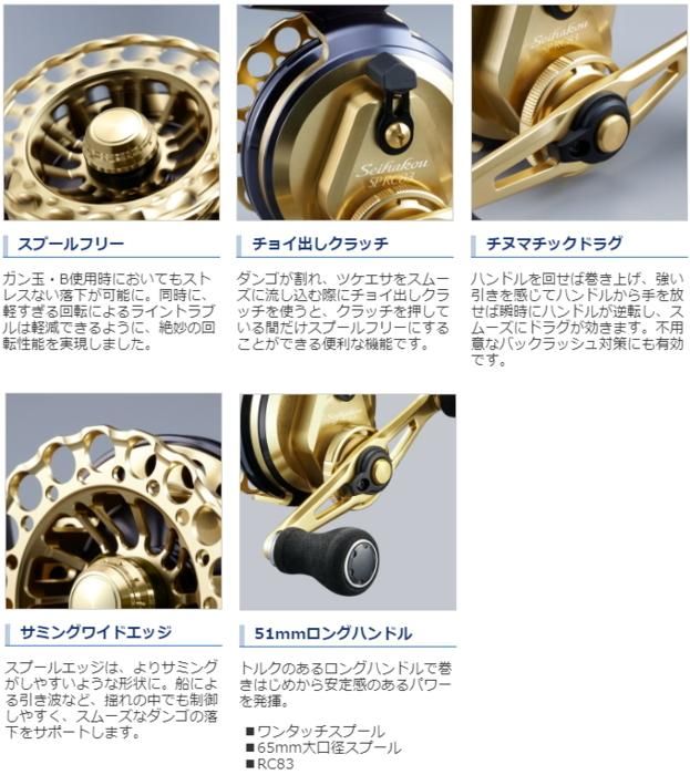 シマノ 19 セイハコウ SP RC83 ゴールド (左ハンドル) / リール シマノ 19 セイハコウ SP RC83 ゴールド (左ハンドル) / リール