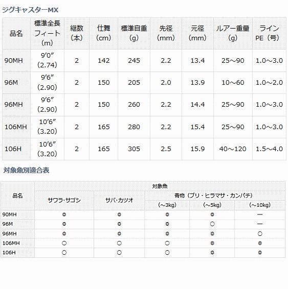 ダイワ ジグキャスター 106H / ショアジギングロッド (O01) (D01 ...