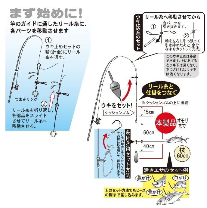 キンメ仕掛け/胴突五目仕掛10本 キンメ仕掛け/胴突五目仕掛10本 チダイ五目 胴突3本鈎｜