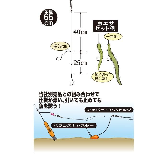 がまかつ ちょい投げリグ キス・ハゼ N-162 6号(ハリス1号 幹糸3 がまかつ ちょい投げリグ キス・ハゼ N-162 6号(ハリス1号 幹糸3