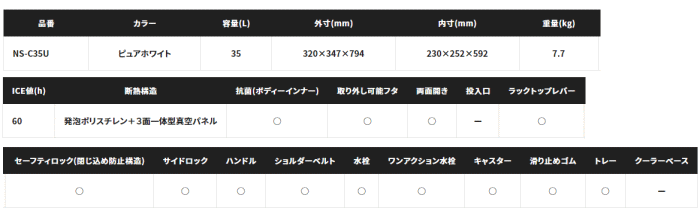 シマノ スペーザ リミテッド 350 キャスター 35L NS-C35U ピュア シマノ スペーザ リミテッド 350 キャスター 35L NS-C35U ピュア