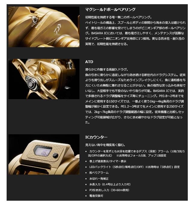 ダイワ 21 バサラ IC 150 (右ハンドル) / ベイトリール (送料
