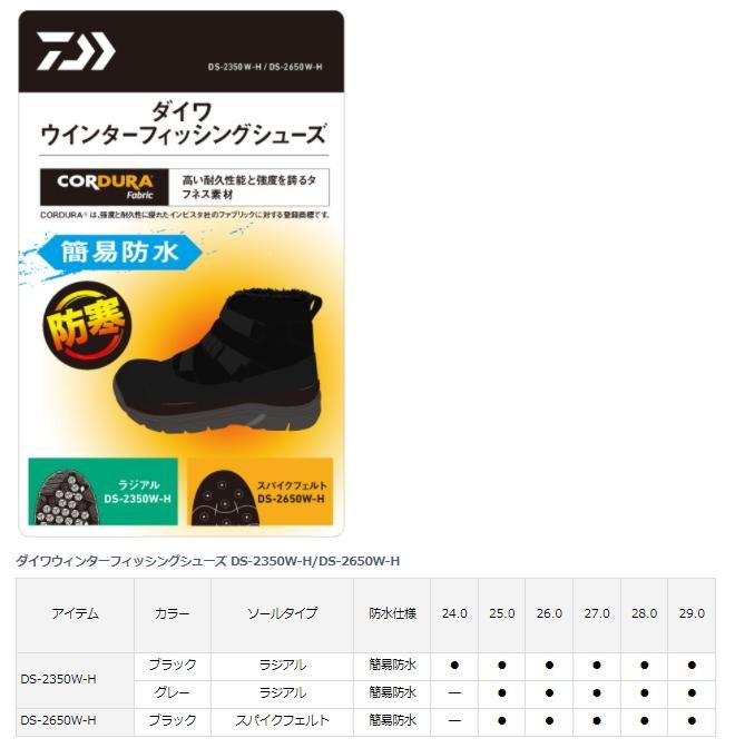 ブラック ダイワウィンターフィッシングシューズ 釣具のポイント
