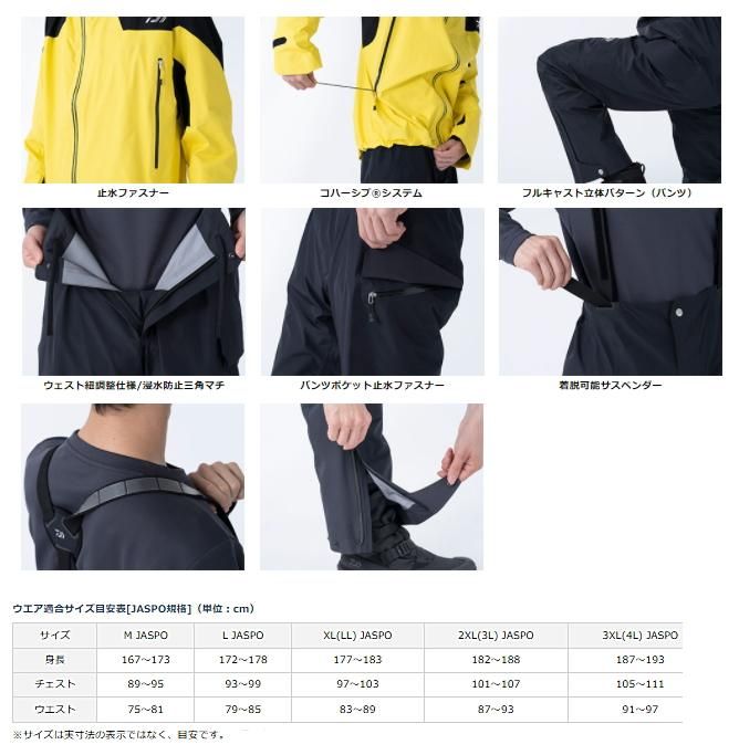 ダイワ ゴアテックス プロダクト レインスーツ DR-1221A ブラック M