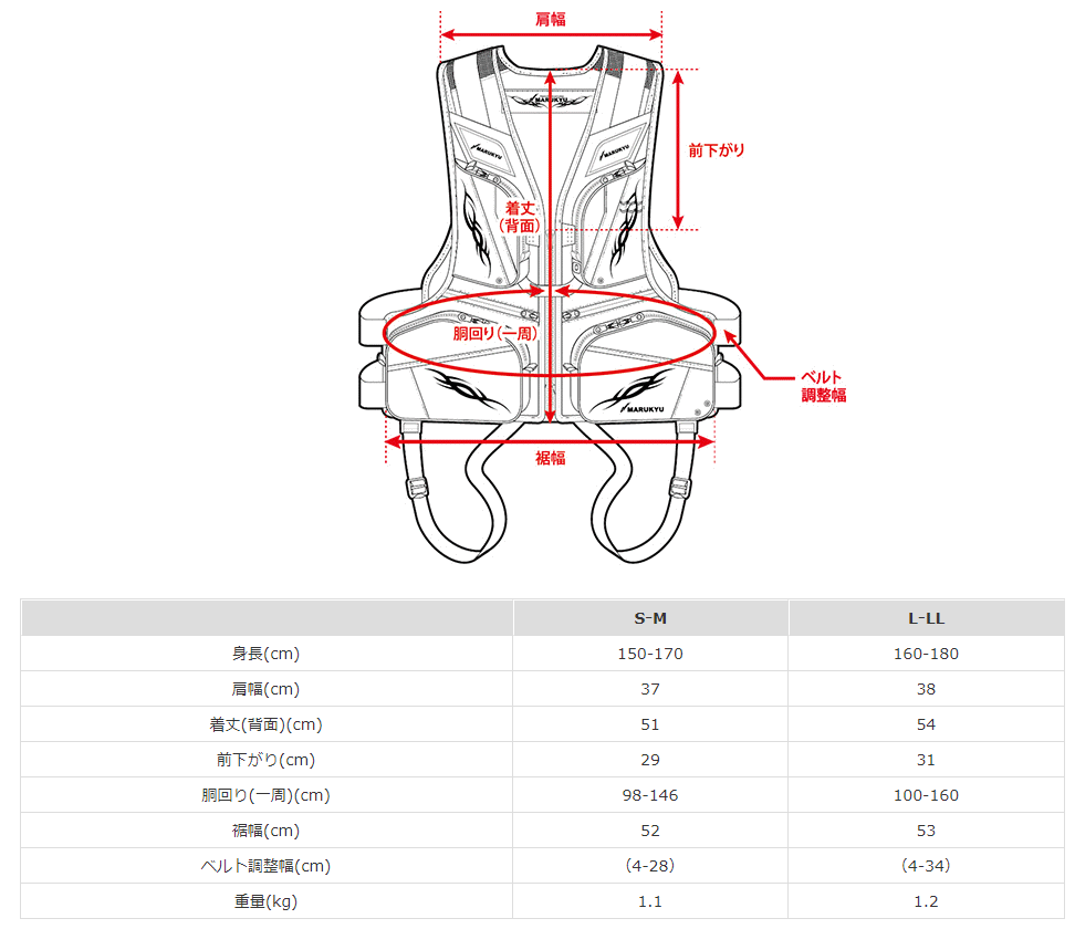 マルキュー レジャー用ライフジャケット PFD03 L2 ブラック S-Mサイズ