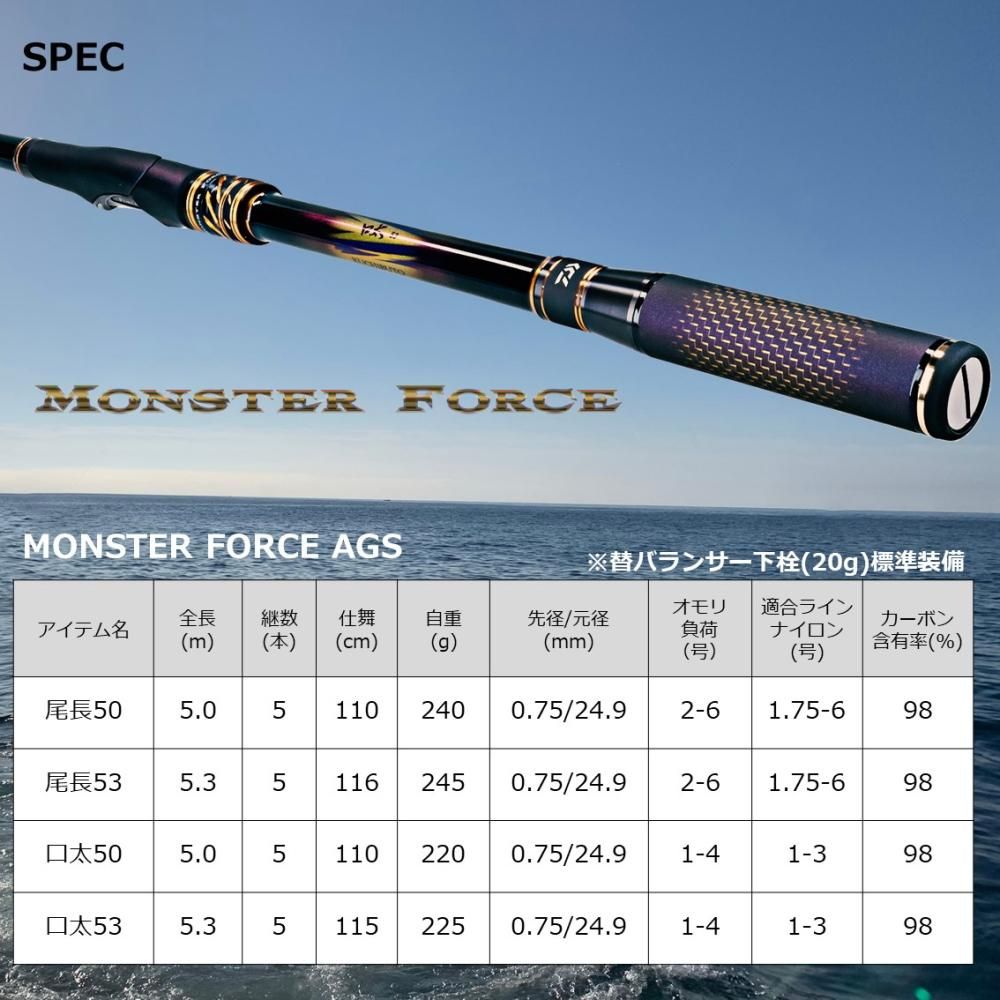 ダイワ モンスターフォース AGS 口太50 / 磯竿 【daiwa】 【釣具