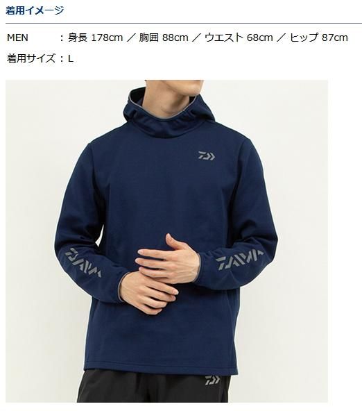ダイワ ストレッチフーディーシャツ DE-9222 ブラック 2XL(3L