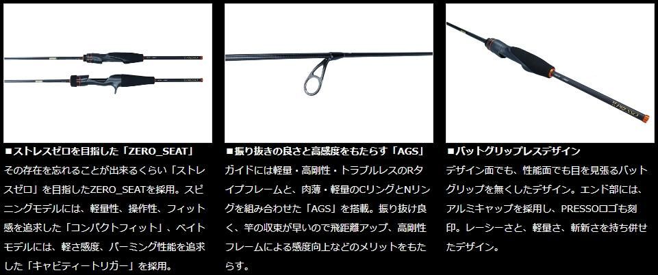 ダイワ プレッソ AIR AGS 61LB (ベイト) / トラウトロッド ダイワ プレッソ AIR AGS 61LB (ベイト) / トラウトロッド