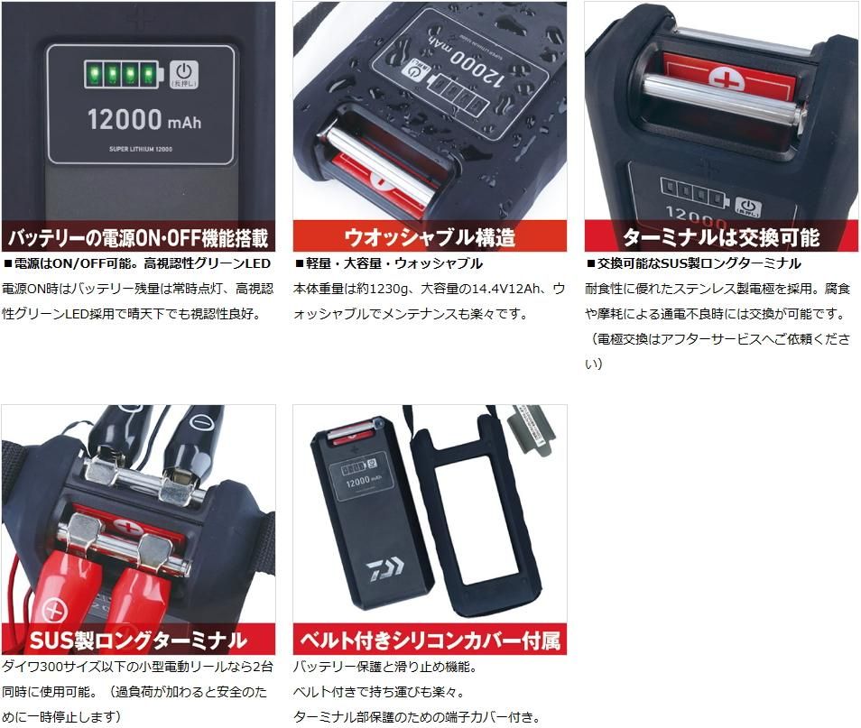 ダイワ スーパーリチウム12000WP-N (充電器無し) / バッテリー ダイワ スーパーリチウム12000WP-N (充電器無し) / バッテリー