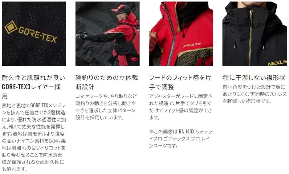 シマノ ネクサス ゴアテックス レインスーツ M ブラック RA-101X