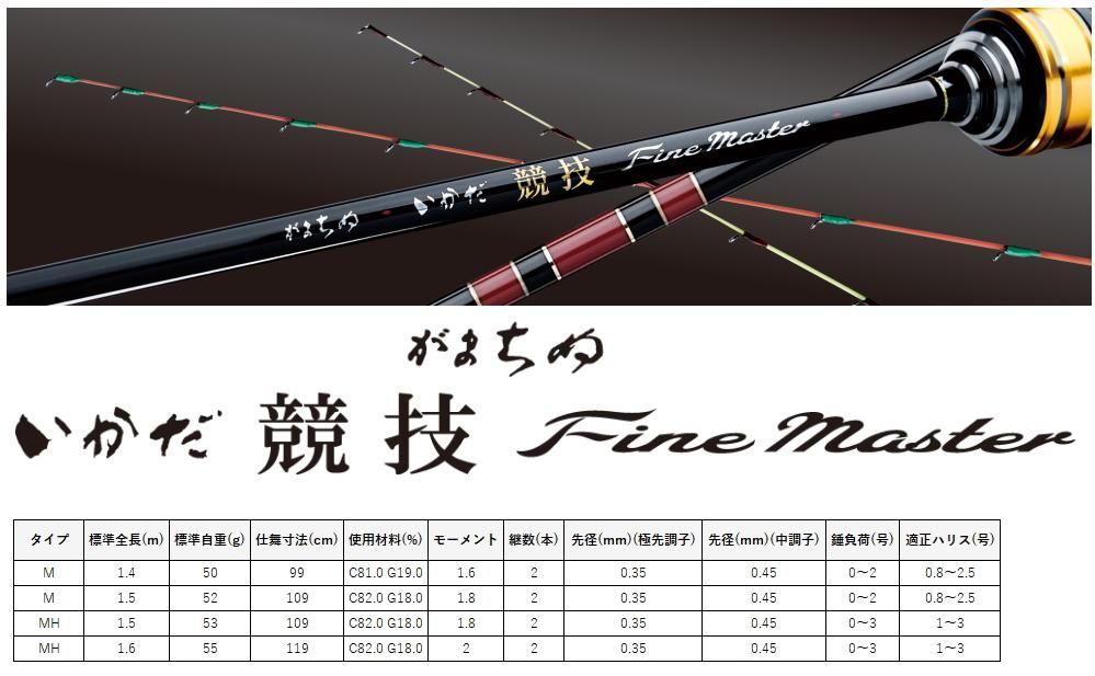 がまかつ がまちぬ いかだ 競技ファインマスター MH 1.6m / 筏竿 がまかつ がまちぬ いかだ 競技ファインマスター MH 1.6m / 筏竿