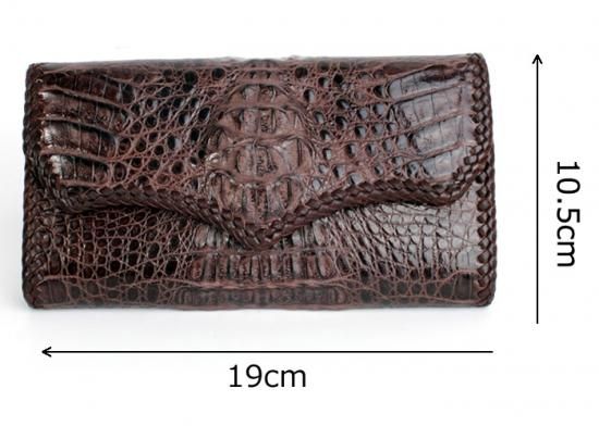 クロコダイル 長財布・クラウン茶/ジャバラタイプ/カード収納28枚 クロコダイル 長財布・クラウン茶/ジャバラタイプ/カード収納28枚