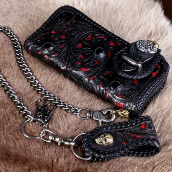 バイカーズウォレット 長財布/カービング ウォレット・ロング/サドル黒 バイカーズウォレット 長財布/カービング ウォレット・ロング/サドル黒