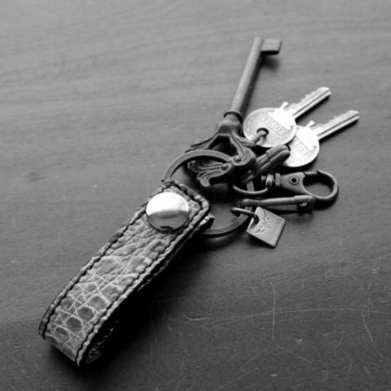 キーホルダー 革/クロコダイル・ベルトループ/スクエア Style
