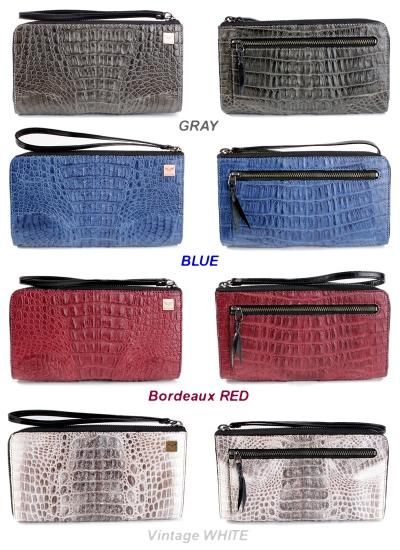 L字ラウンドファスナー長財布/クロコダイル/グレイ・ブルー L字ラウンドファスナー長財布/クロコダイル/グレイ・ブルー