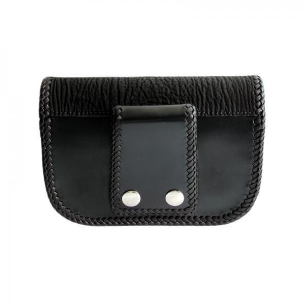 ウエストポーチ / ウエストバッグ シャークブラック サドルレザー