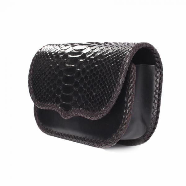 ウエストポーチ / ウエストバッグ パイソンブラック サドル