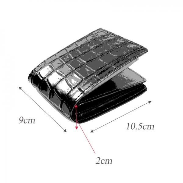 二つ折り財布 / クロコダイル財布 ネイビーブルー /イタリアン