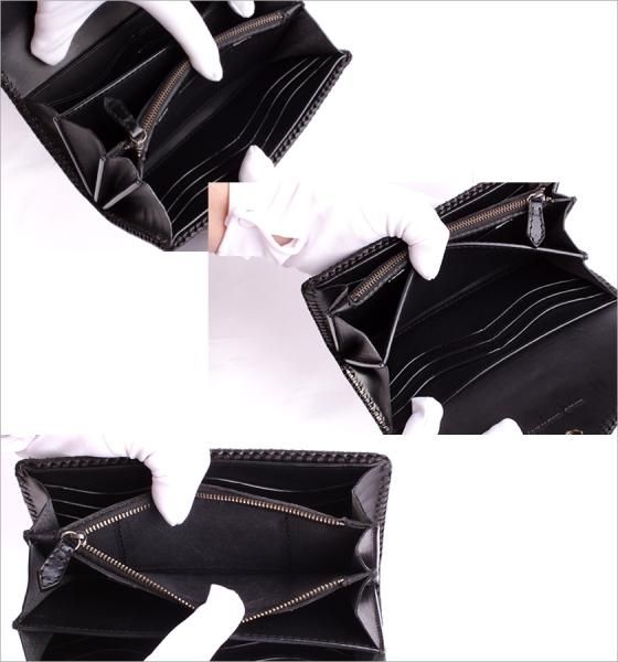 クロコダイル 長財布 背面ホーンバック・ブラック/コンチョRed クロコダイル 長財布 背面ホーンバック・ブラック/コンチョRed