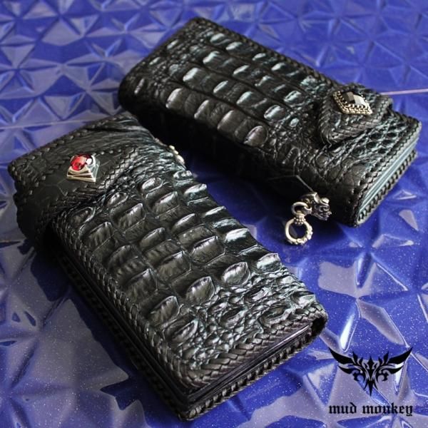 クロコダイル 長財布 背面ホーンバック・ブラック/コンチョ 限定 クロコダイル 長財布 背面ホーンバック・ブラック/コンチョ 限定