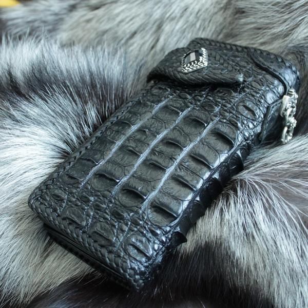クロコダイル 長財布 背面ホーンバック・ブラック/コンチョ 限定 クロコダイル 長財布 背面ホーンバック・ブラック/コンチョ 限定