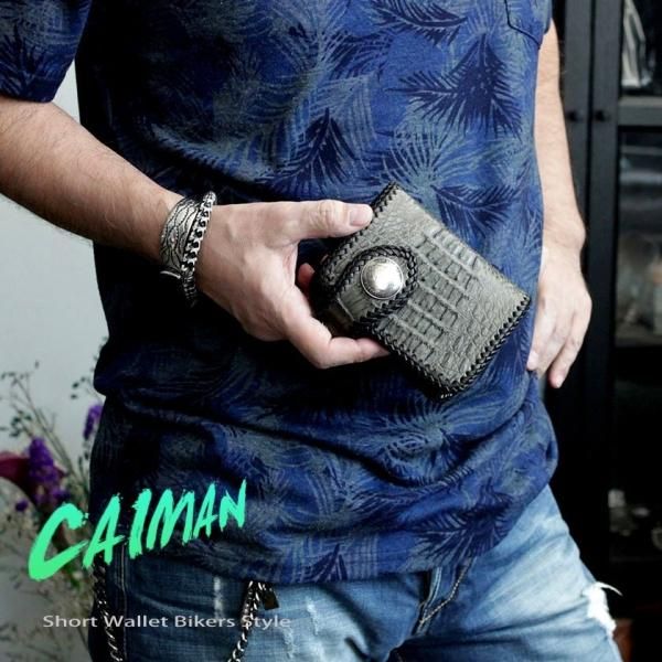 カイマン ワニ革 ショートウォレット 二つ折り財布/エリザベス カイマン ワニ革 ショートウォレット 二つ折り財布/エリザベス