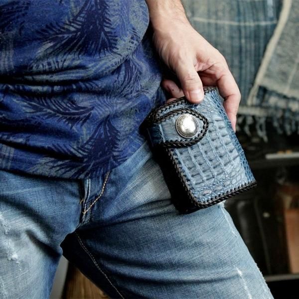 カイマン ワニ革 ショートウォレット 二つ折り財布/エリザベス カイマン ワニ革 ショートウォレット 二つ折り財布/エリザベス