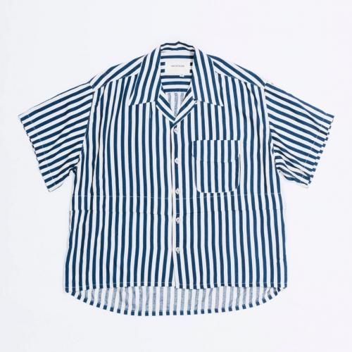 ANACHRONORM INDIGO OPEN COLLAR SHIRT 半袖 ANACHRONORM Chambray Open Collar Shirt [Dk.INDIGO] - Fresh