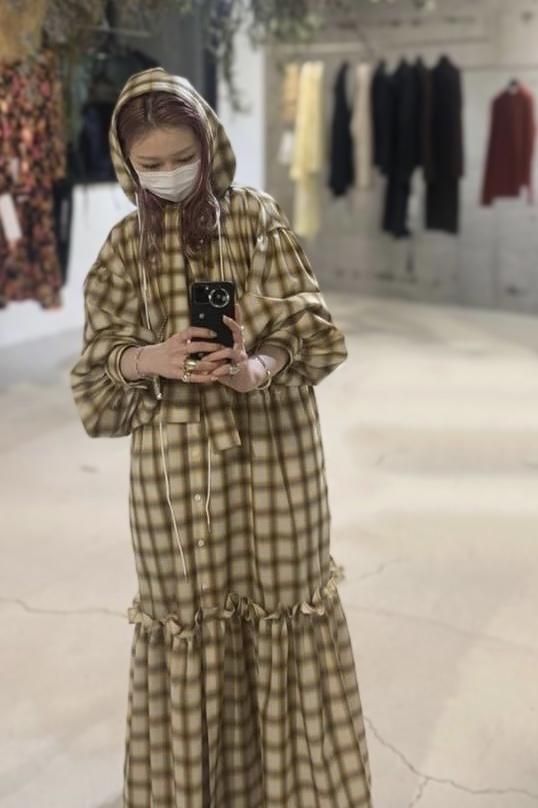 BELPER “OMBRE PLAID HOODIE DRESS” - Tribeca