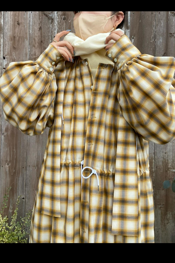 ワンピース BELPER / OMBRE PLAID HOODIE DRESS BELPER（ベルパー）のOMBRE PLAID HOODIE DRESS（ワンピース）の