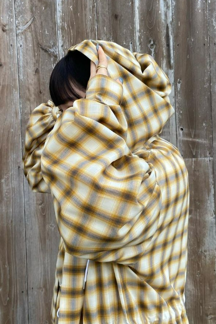 ワンピース BELPER / OMBRE PLAID HOODIE DRESS BELPER “OMBRE PLAID HOODIE DRESS” - Tribeca