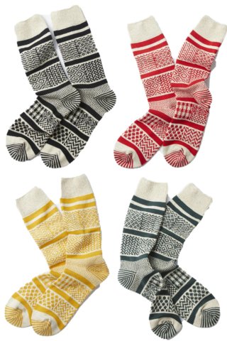 ROTOTO MULTI JACQUARD CREW SOCKSɤξʲ