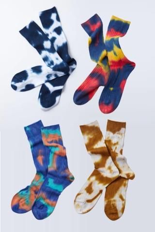 ROTOTO TIE DYE FORMAL CREW SOCKS