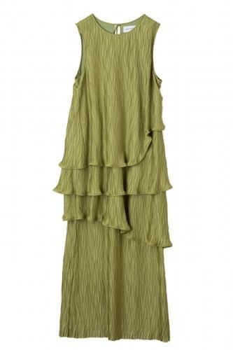 BELPER（ベルパー）のGATHERED RIPPLE DRESS BLACK（ワンピース