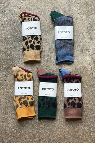 ROTOTO “ORGANIC COTTON ＆ RECYCLE POLYESTER CREW SOCKS (LEOPARD)”