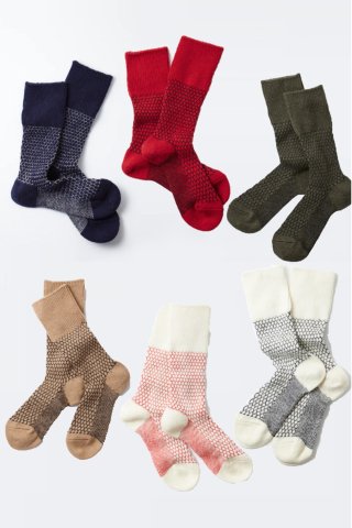 ROTOTO WOOLEN JACQUARD CREW SOCKS (POP CORN) ξʲ