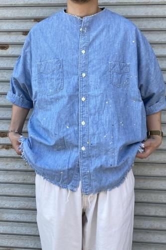 H.UNIT H-SH058 リメイクシャンブレー H.UNIT エイチユニット ユーズド＆リメイク加工 インディゴ