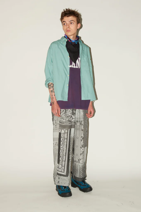 ANACHRONORM “VINTAGE BANDANA COLLAGE WIDE EASY PANTS” - Tribeca