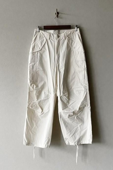 【美品】Traditional Weatherwear 白 カーゴパンツ 036 ワンプリーツ ストレッチコットンサテン カーゴパンツ
