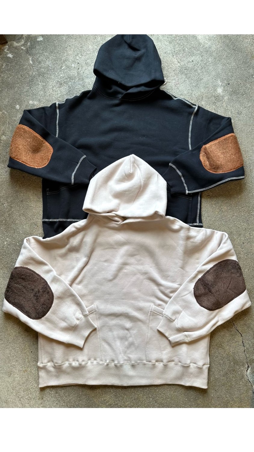 H.UNIT Elbow patch hoodie