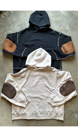H.UNIT “Elbow patch hoodie”