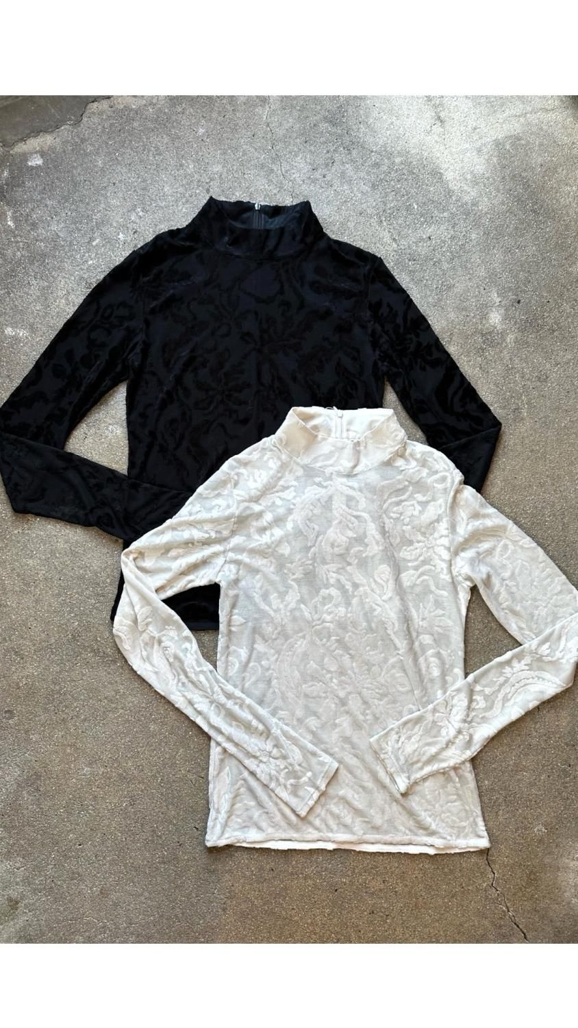 Snowflake jacquard velor shirt (White)